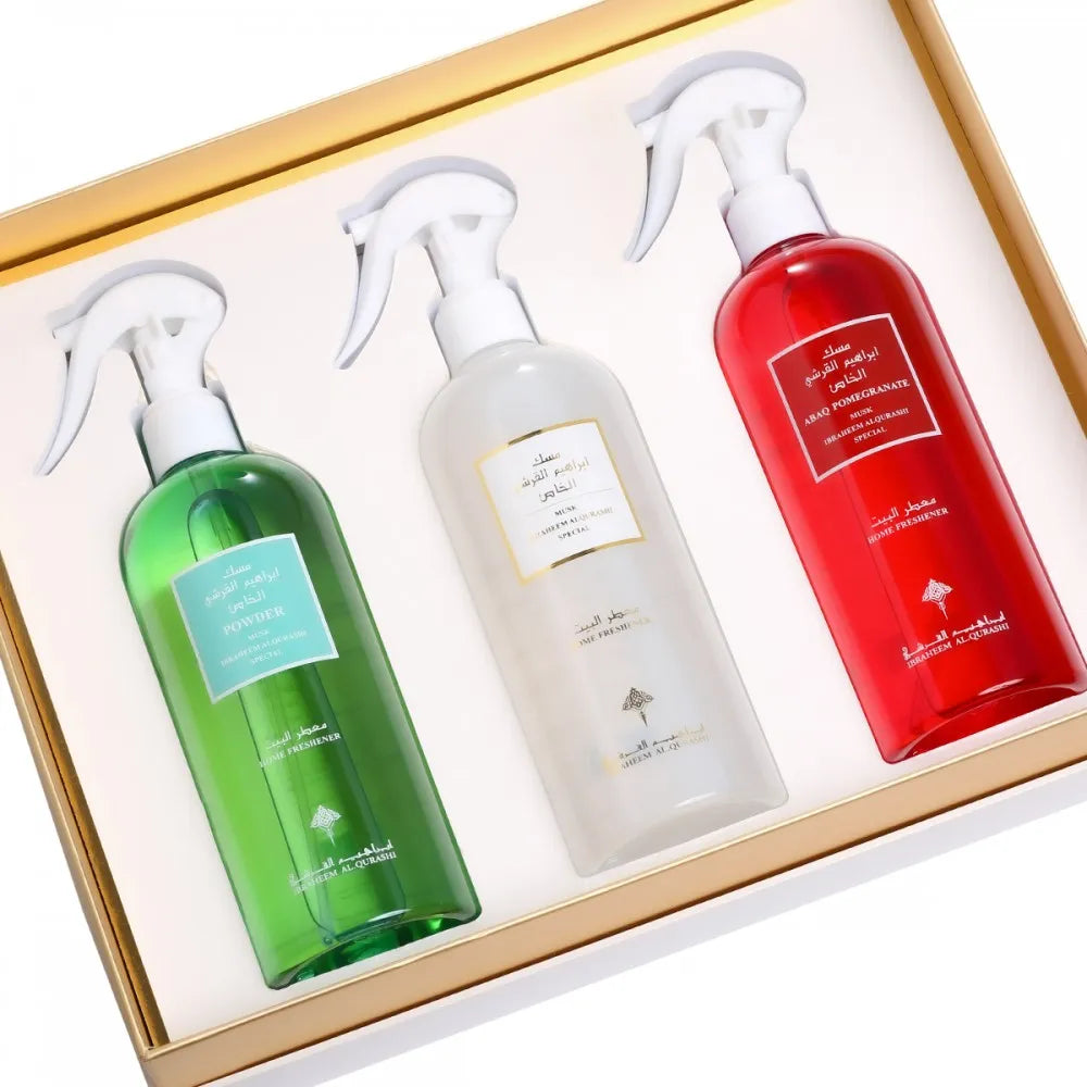 Ibraheem Al Qurashi Musk Home Fresheners Set 450ml x 3 - معطر جو