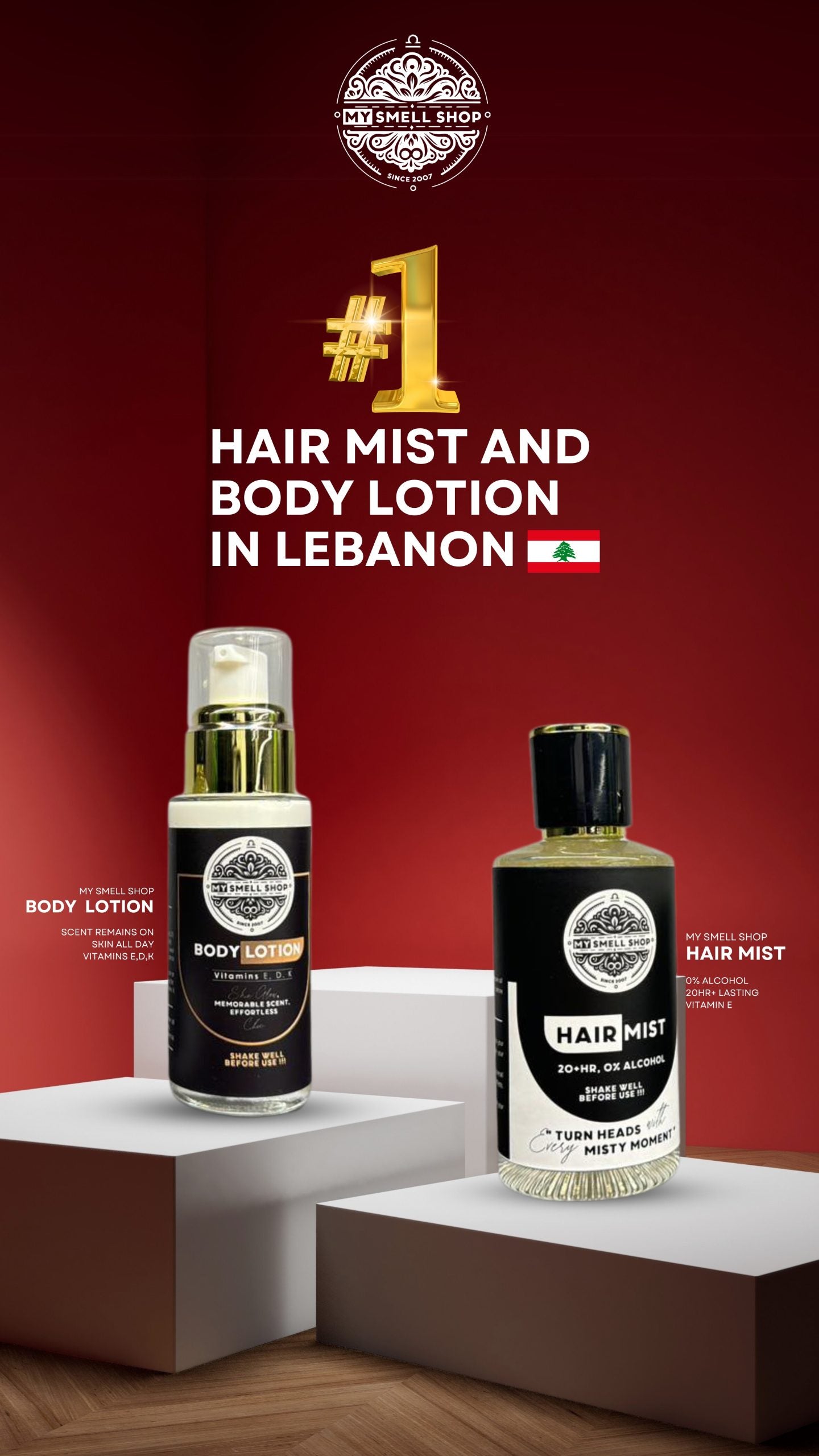 Hair Mist & Body Lotion (20 hr+ ,0% Alcohol)