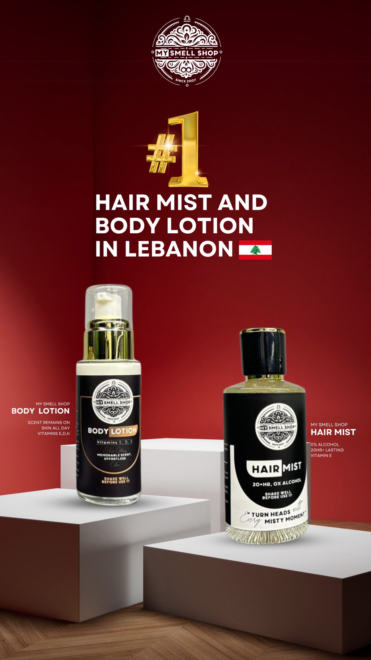 Hair Mist & Body Lotion (20 hr+ ,0% Alcohol) - Image 1